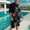 Мужские комплекты футболок Рэпер Anuel AA 3D-печать Модный спортивный костюм Футболки Шорты 2 предмета Мужская уличная одежда Оверсайз костюмы Спортивная одежда