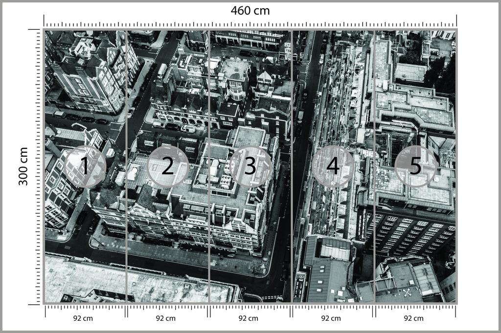 Photomural London Black And White Non-Woven 460x300