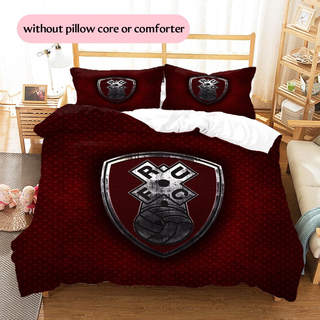 Rotherham United F.C. Pattern Bedding Quilt Set Home Decoration Gift (1 * duvet cover + 2 * pillowcase without core)