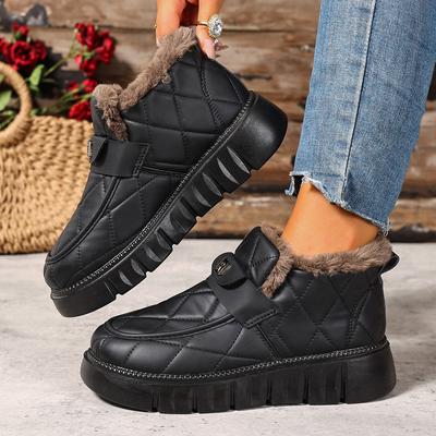 Короткие зимние ботинки Новая модель с добавленным флисом Утепленные Водонепроницаемые Противоскользящие и Теплые Женские Короткие Ботинки Кроссовки
