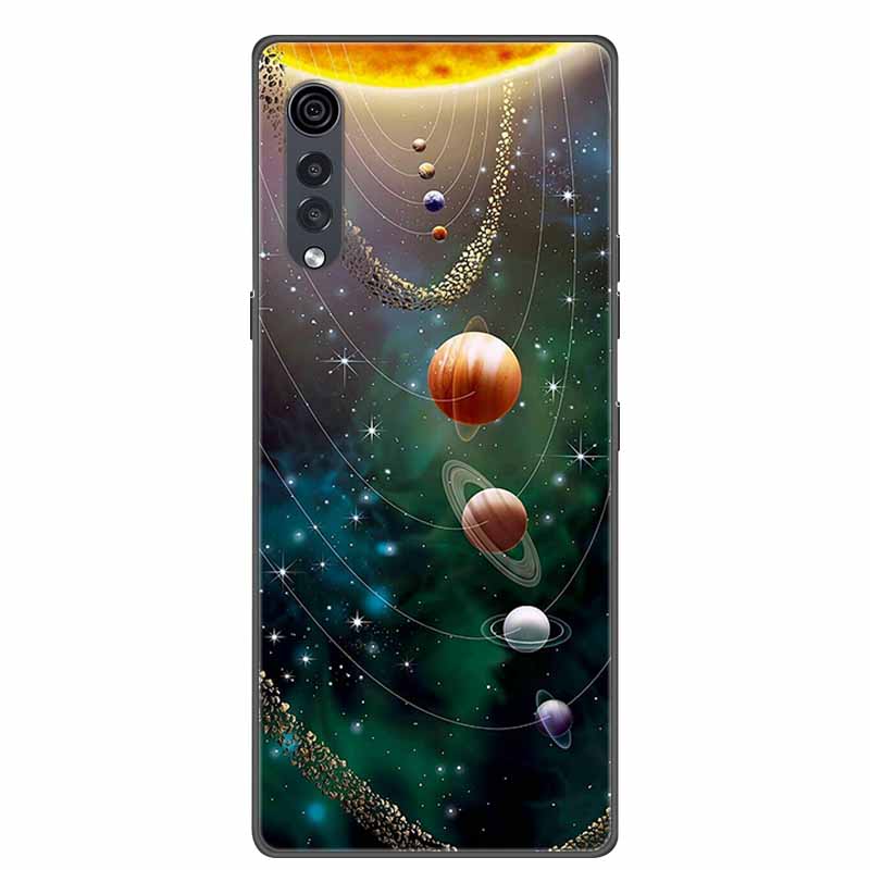 Для телефона LG Velvet Роскошный Чехол Черный Мягкий Силикон ТПУ Задняя Крышка для LGVelvet 5G Funda LMG910EMW Защитный Колпачок Capa Мультяшный Coque