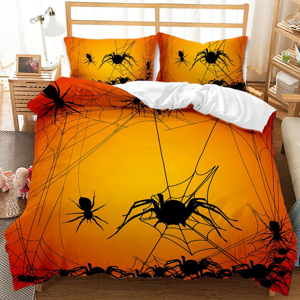 3D Print Microfiber Tarantula Printing Bedding Set - Insect Theme Duvet Cover with Black & Brown Spider