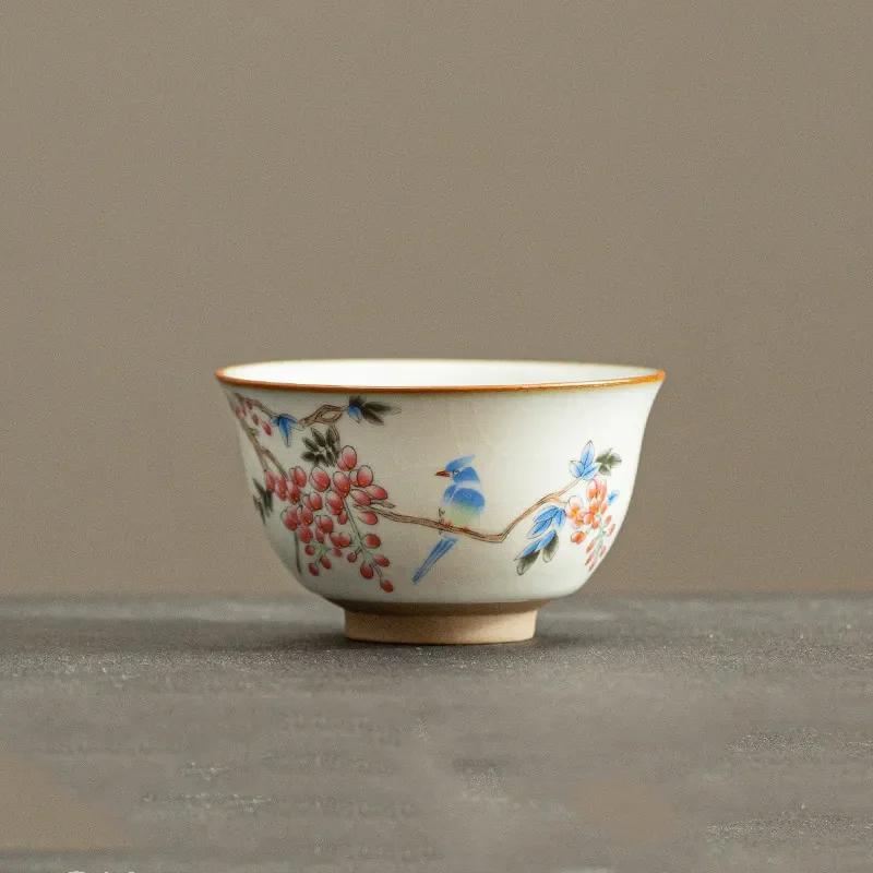 Китайская керамическая чашка для чая Ru Kiln Home Boutiques, чайная чаша ручной работы, аксессуары для чайного сервиза, портативная чашка Master Cup, принадлежности для чайного стола 90 мл