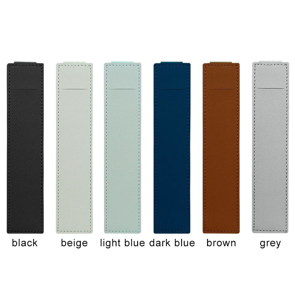 Lightweight Pu Leather Elastic Buckle Pen Bag Pencil Case Pen Clip Pen Holder