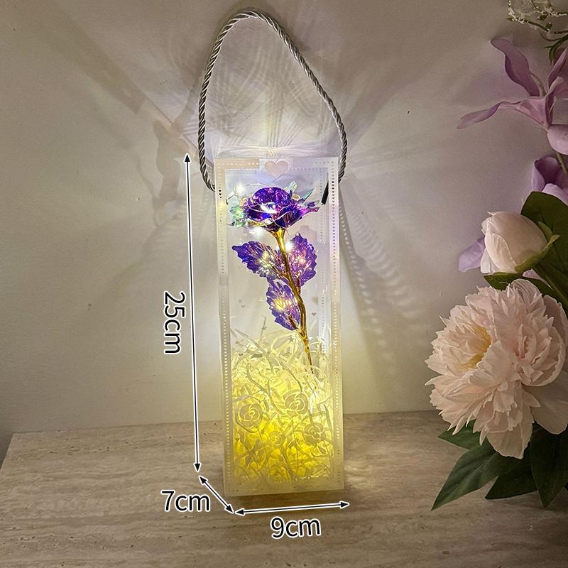 Eternal Galaxy Rose Rose With Lights  Led Valentine Day Gift Couple Girlfriend New Year Heart Gift Creative Wedding Decor