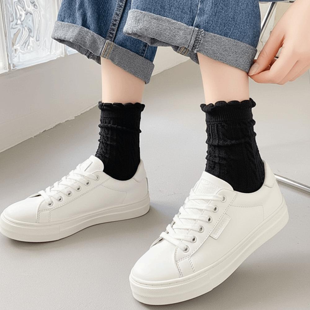 1/5 Pairs Lace Winter Thickened Wool Socks Warm Polycotton Snow Socks Soft Women's Floor Socks