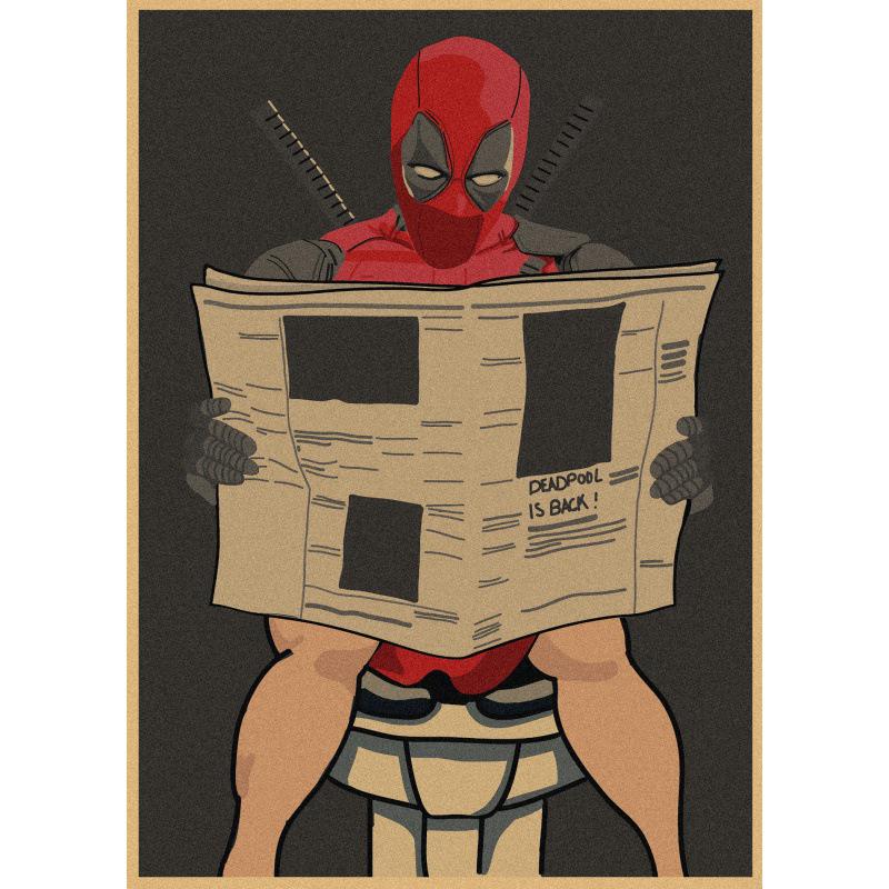 Забавная настенная роспись в стиле Marvel для ванной комнаты - Настенное украшение для отеля, бара или туалета