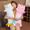 Cute Cat Animal Long Throw Pillow Children'S Bed Sleep Pillow Three-Color Kitten Plush Doll Birthday Gift