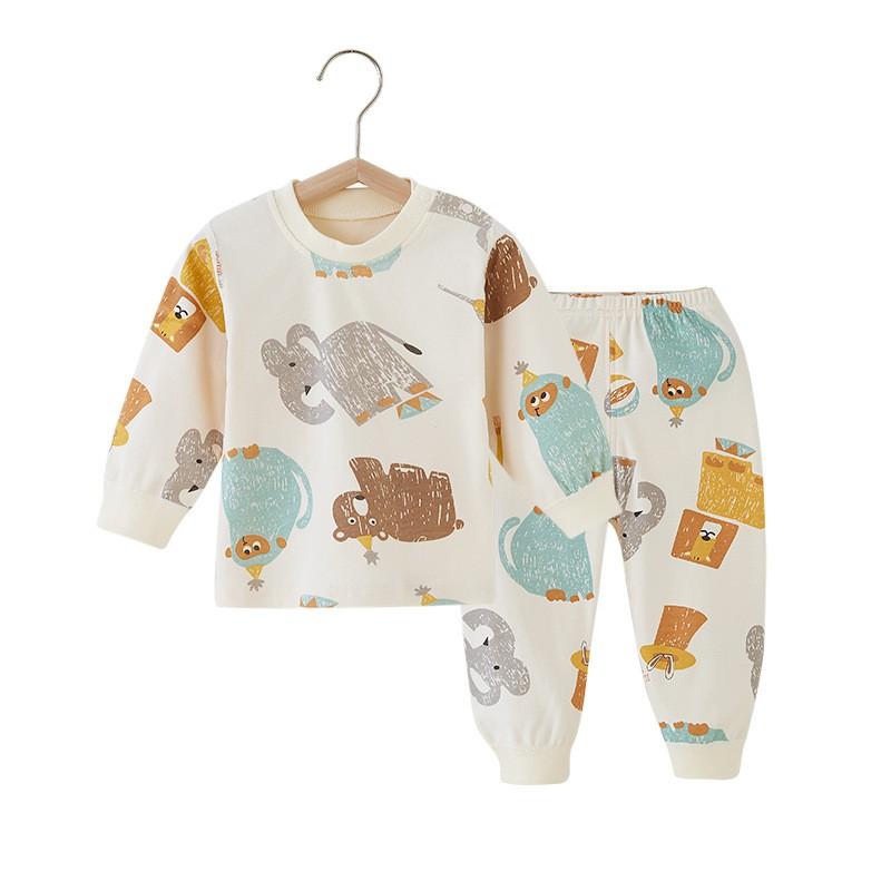 Baby Cotton Underwear Set Long Sleeve Sleepwear 2-Piece Toddler Home Clothes
