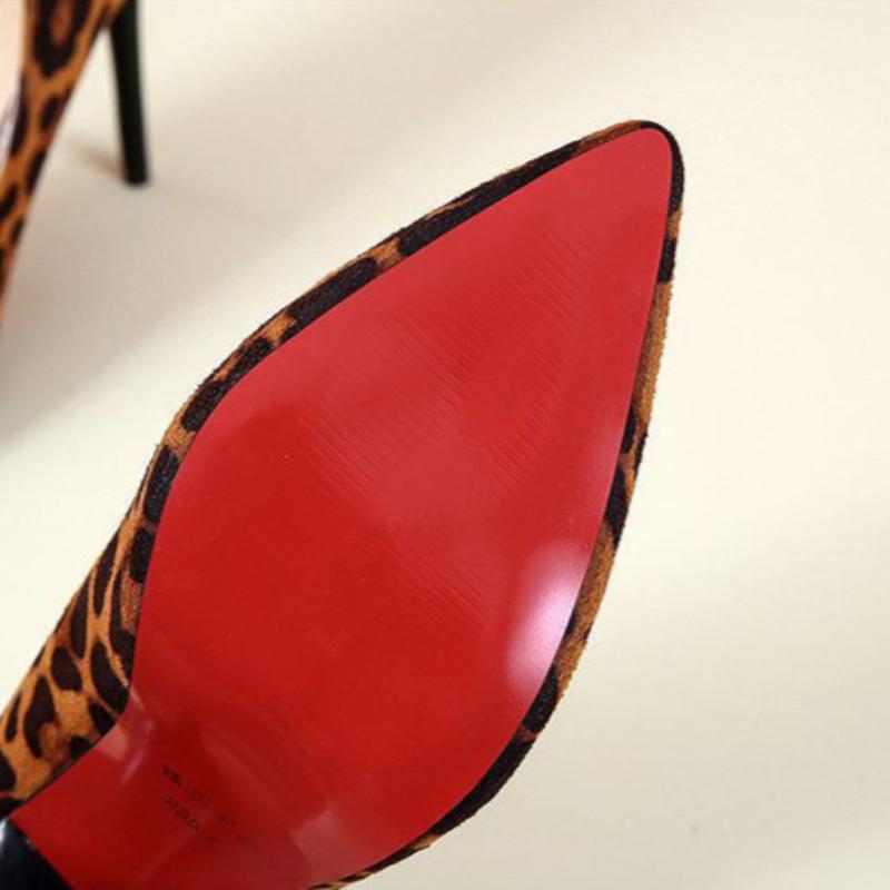 Новые женские тенденции: высокие каблуки, тонкие каблуки, сексуальные профессиональные туфли с леопардовым принтом