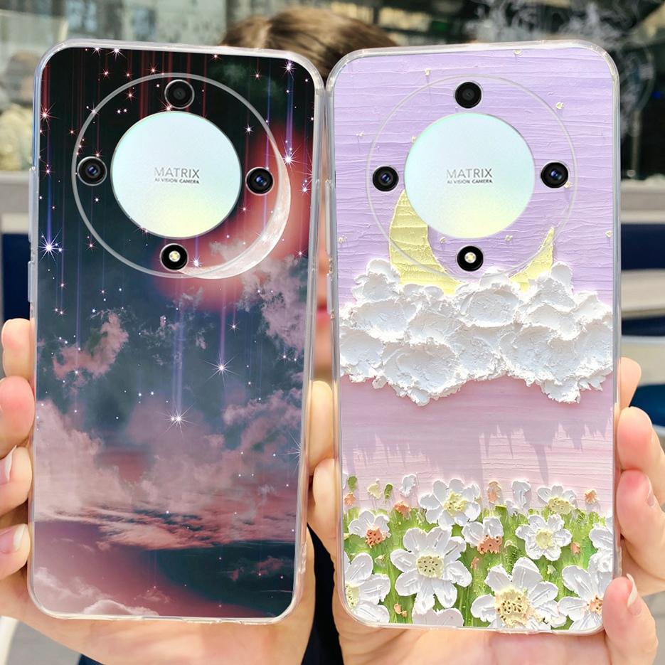 For Honor X9b 5G Case 2023 New Fashion Painted Cover Clear Silicone Soft TPU Phone Case For Honor X9b HonorX9b Back Cover Bumper