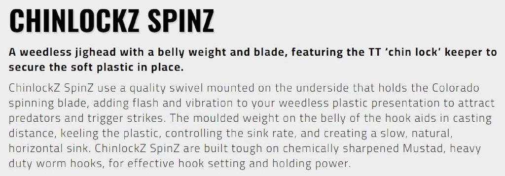 Tackle Tactics TT Chinlockz SpinZ NC Jig Head 3/8 унции 6/0 2 шт. в упаковке (7523)