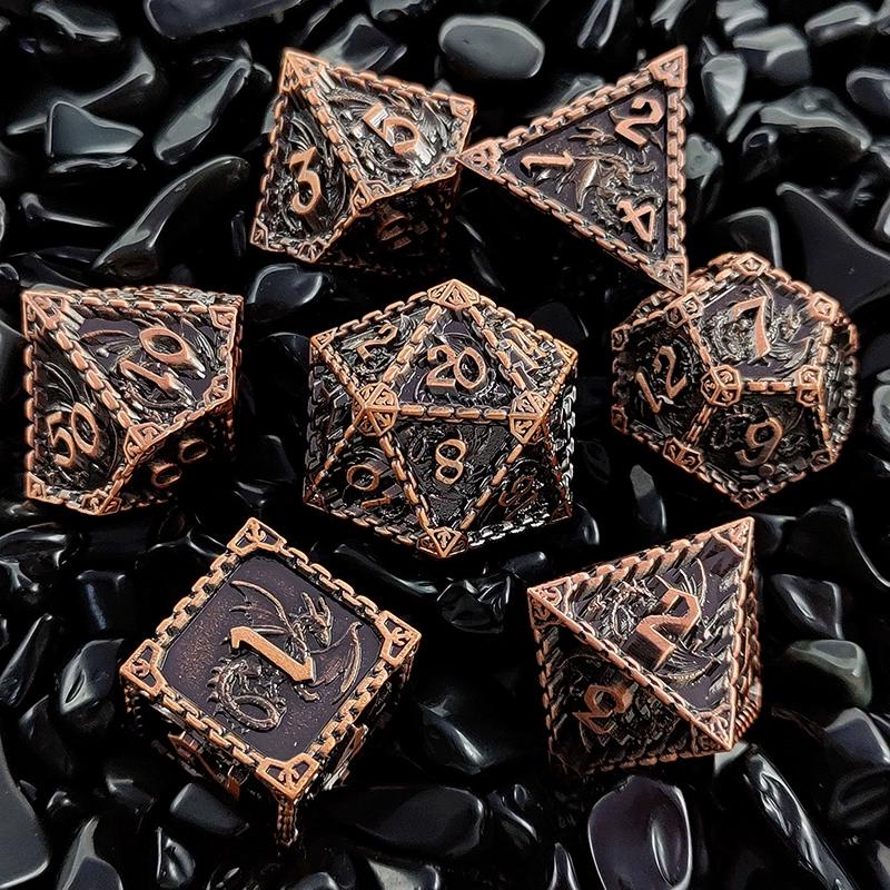 Metal coc running dice dnd dragons and dungeons multi-faceted rpg dice cthulhu d20 настольная игра