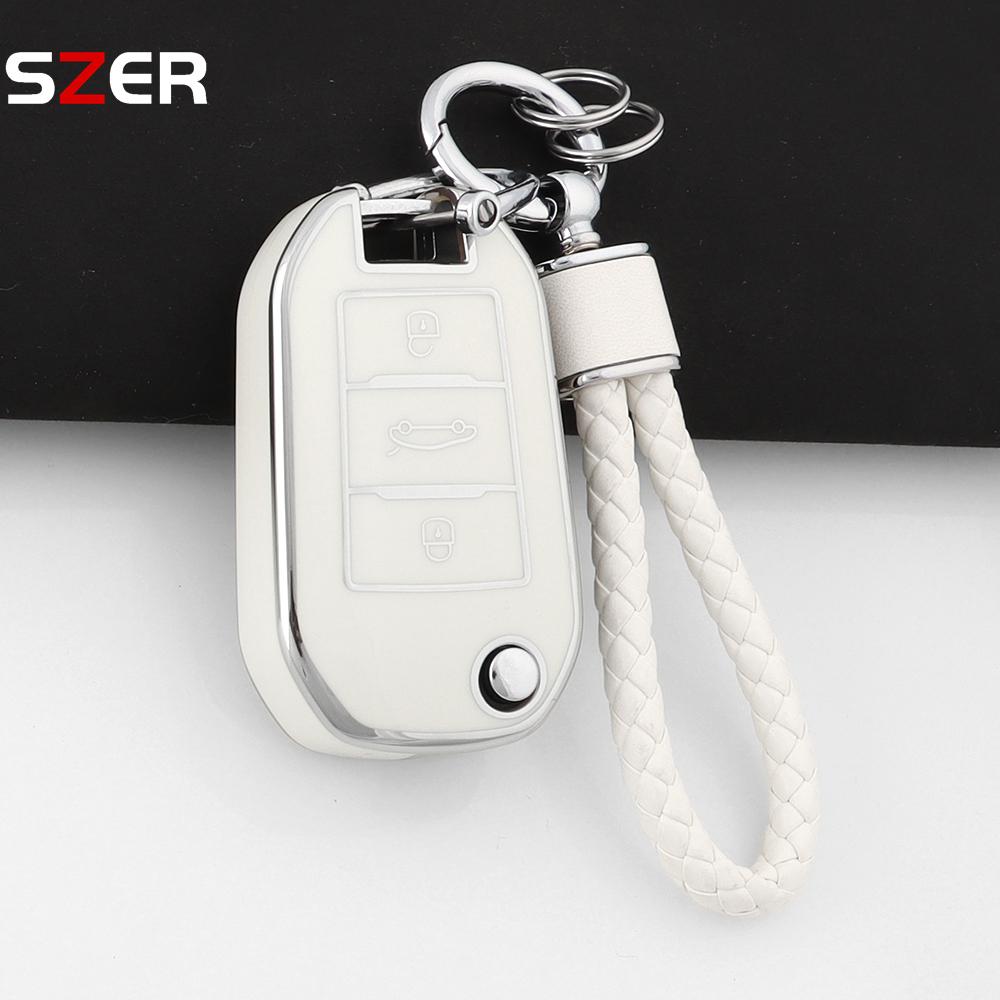 Новый ТПУ Чехол для Автомобильного Ключа Для Peugeot 208 308 408 508 2008 3008 4008 5008 Для Citroen C3 C4 Cactus C6 C8 Защитный Чехол Брелок