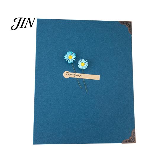 Retro Design Photo Album Sunflower DIY Scrapbook Album, Paste-In Memory Book with Thick Blank Pages, Creative Glue Craft Keepsake for Travel