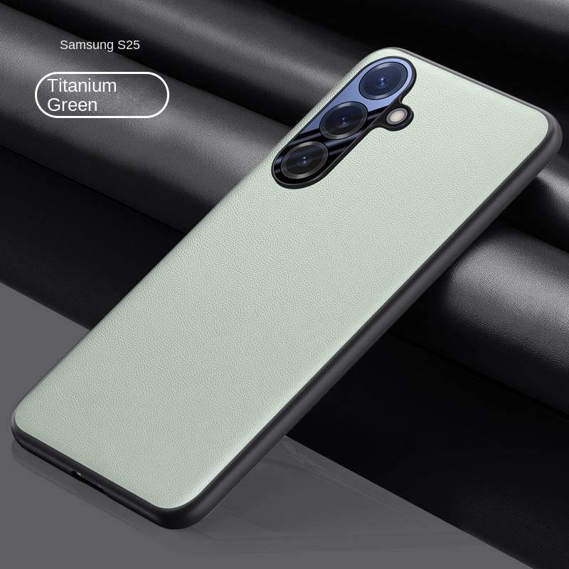 Чехол для Samsung Galaxy S25 25 Plus S25 Ultra, кожаный, с металлическим кольцом для камеры, встроенной воздушной подушкой, защита от падений, отпечатков пальцев