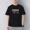 Trendy Brand American Retro Nostalgic T-shirt 1976 Short-sleeved Men's and Women's T-shirt Pure Cotton Round Neck Heavy Casual Trend