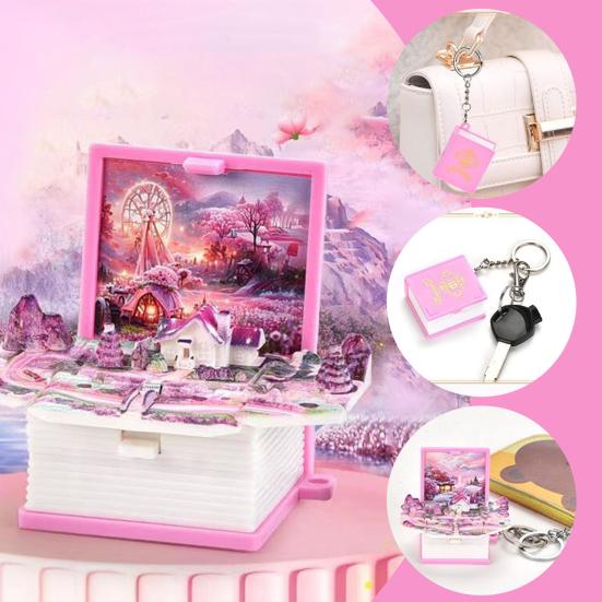 Мини 3D складная книга брелок Поппинг Миниатюрный мир подвесное украшение Крошечная кофейня Great Wall