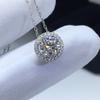 White Gold Plated Original Diamond Test Past Round Brilliant Cut 1 Carat D Color Moissanite Pendant Necklace Gemstone Jewelry