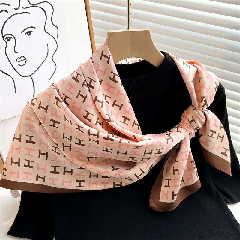 Шелковый шарф Гингко билоба цветок постепенное изменение цвета matching scarf женский новый квадратный шарф 91 см твил шелк жаккард шаль