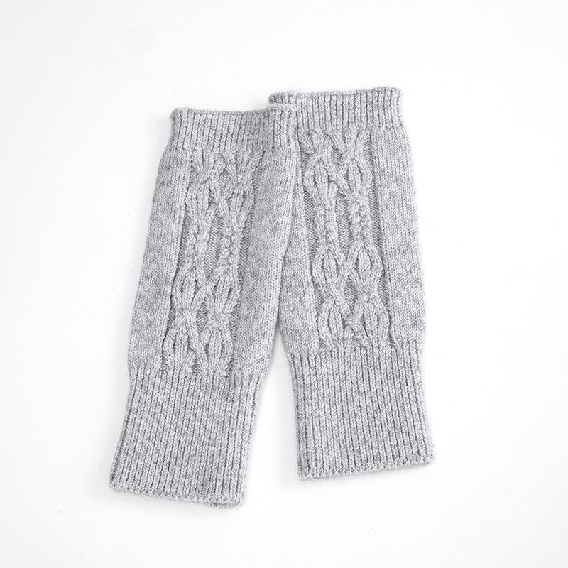 Женские мягкие митенки с кабельным узором, теплые осенне-зимние перчатки, модные вязаные перчатки без пальцев, повседневные перчатки для улицы