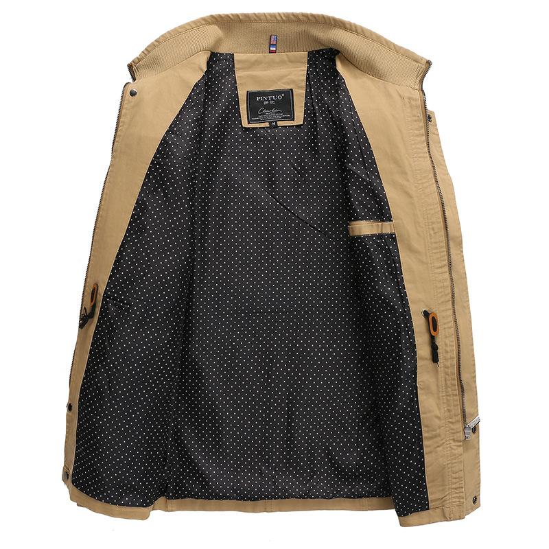 Men's Jacket Jacket Spring and Autumn Youth Men's Clothing Casual Thin Jacket Men's Korean Version Washed Pure Cotton