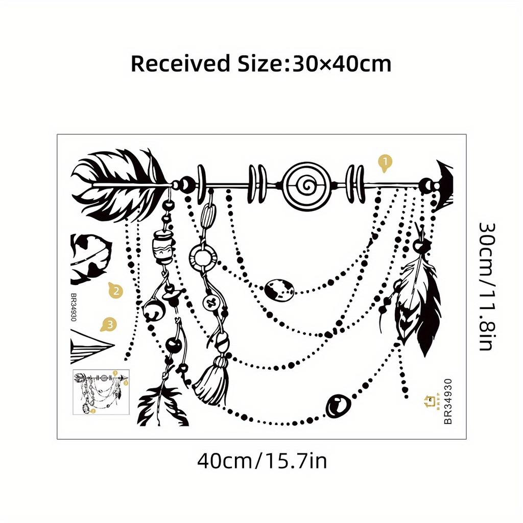 Black Arrow Feather Hominid Jungle Wall Stickers Wall Stickers Removable For Bedroom Living Room Foyer Decoration Wall Decals
