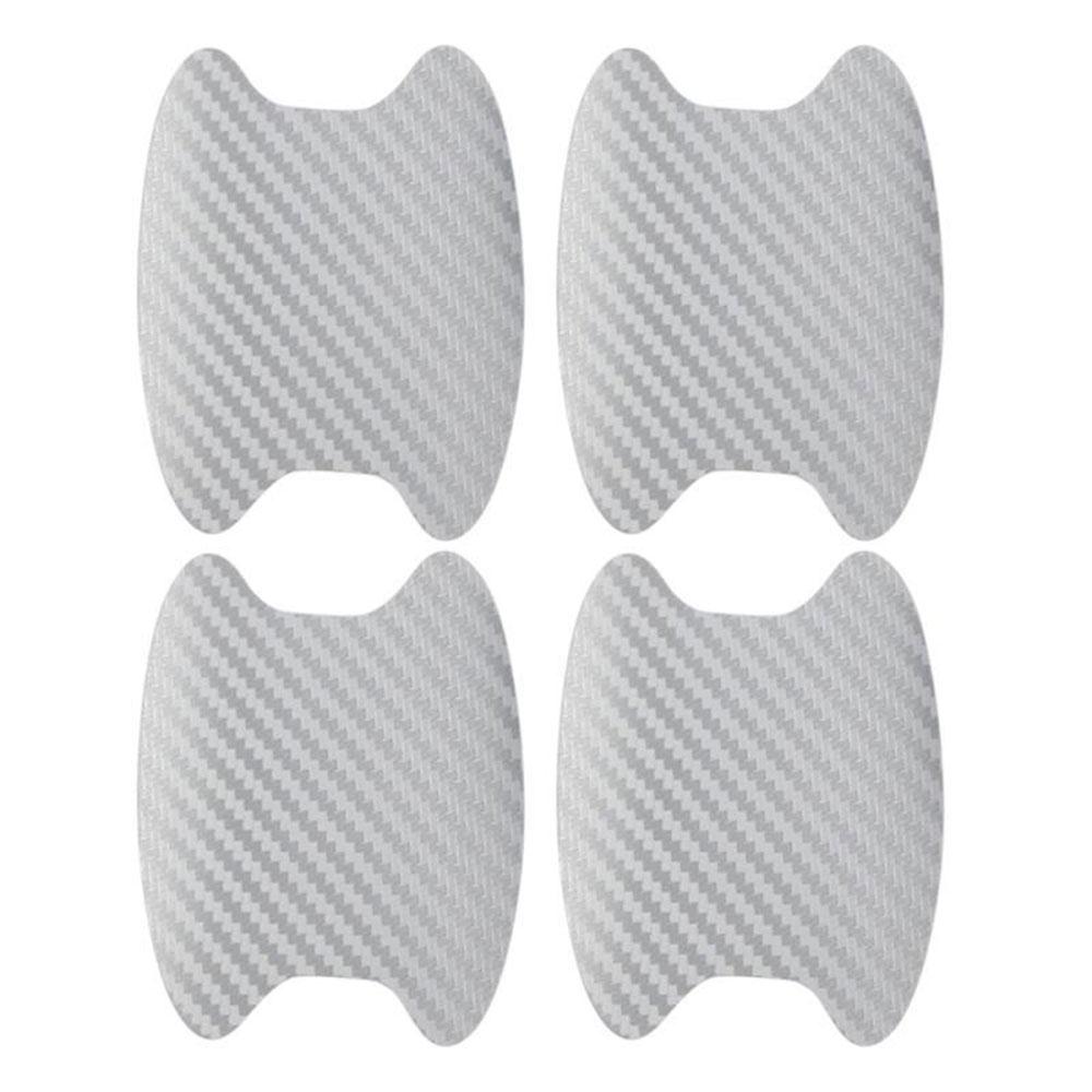 4 шт./компл. текстура из углеродного волокна, дверная ручка автомобиля, чашка, защитные наклейки от царапин, внешняя водонепроницаемая наклейка на автодверную чашу