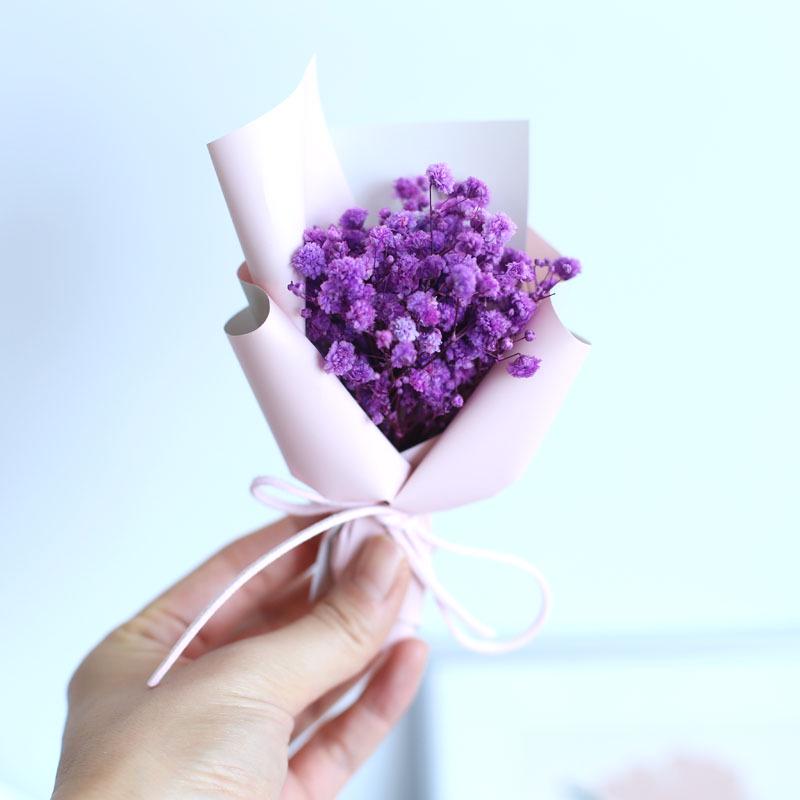 Mini Bouquet of Preserved Dried Flowers: Baby's Breath & Roses - Ideal for Parties, Festivals, Birthday Gifts, and Decorations
