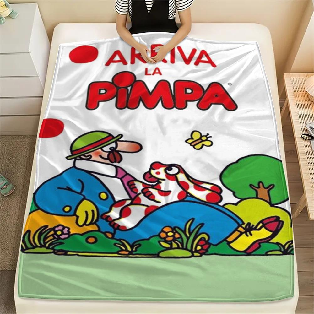 1PC Pimpa Print Flannel Blanket, High quality Comfortable for All Seasons, Home Decor, Warmth and Comfort, Perfect for Christmas Gifts109