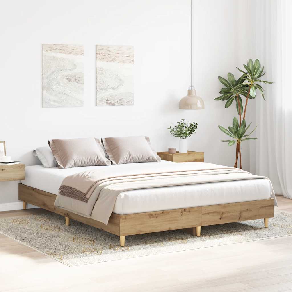 Bed Frame without Mattress Artisan Oak 75x190 cm Wood Based Material