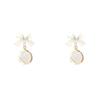 Silver Needle Light Luxury Simple Sweet Bow Earrings Women's Opal Premium Sense Earrings Ear Jewelry Earrings