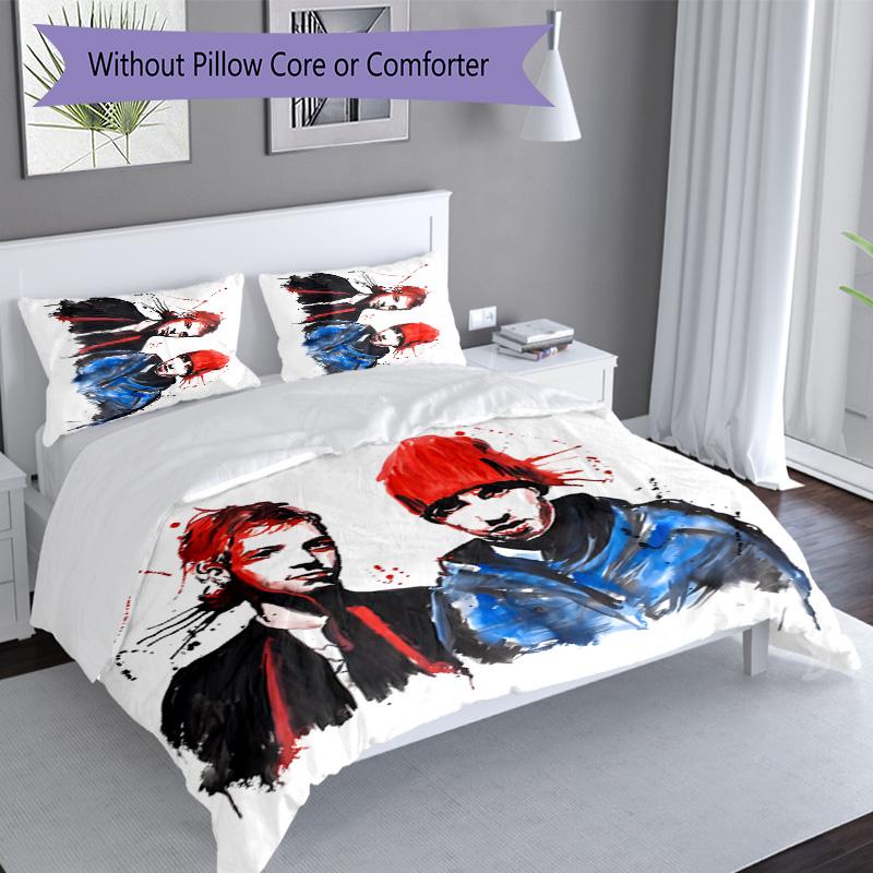 3pcs Tyler Joseph and Josh Dun1 pattern bedding set duvet cover set includes duvet cover &pillowcases, perfect all season bedroom decoration & gift