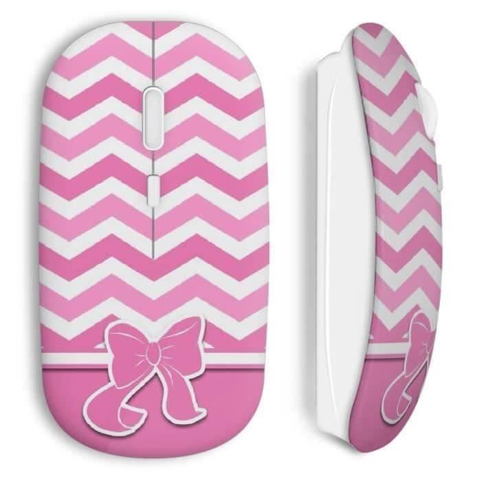Souris sans fil - Pink - Nœud Cute - Rose - USB Wifi - Compatible Mac et PC