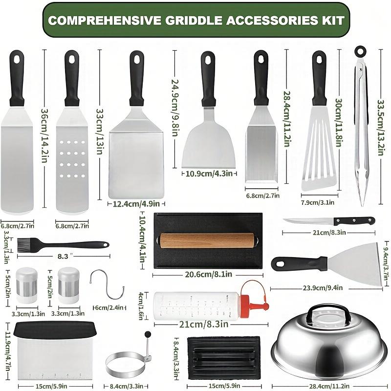 Набор аксессуаров для гриля из 34/8 предметов, набор аксессуаров для гриля с плоской крышкой, набор лопаток для гриля с очень большой лопаткой, лопатка для гриля на открытом воздухе