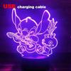 Anime Lamps Illusion Stitch LED Night Light with Remote Control Smart Touch Room Decor Lamp Valentine's Day Christmas Gifts