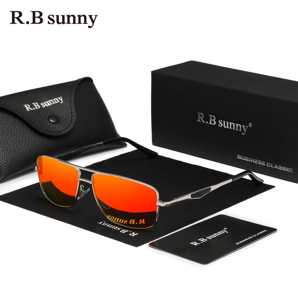 RBsunny Классические поляризованные солнцезащитные очки мужские пилотные прямоугольные очки для вождения с линзами Anti-UV400 спортивные рыболовные женские очки