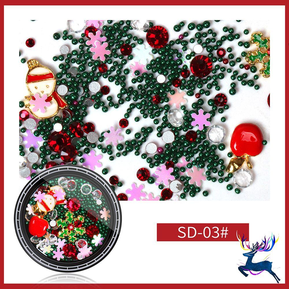 Xmas Tree Santa Manicure Decor Nail Art Decoration Nail Supplies Jewelry Christmas Nail Rhinestone