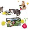 1Pc Cat Toy Box Boredom Relief Brain Foraging Cat Toy Food Tumbler Cat Treat Dispenser Toy Feather Sticks for Natural Instincts