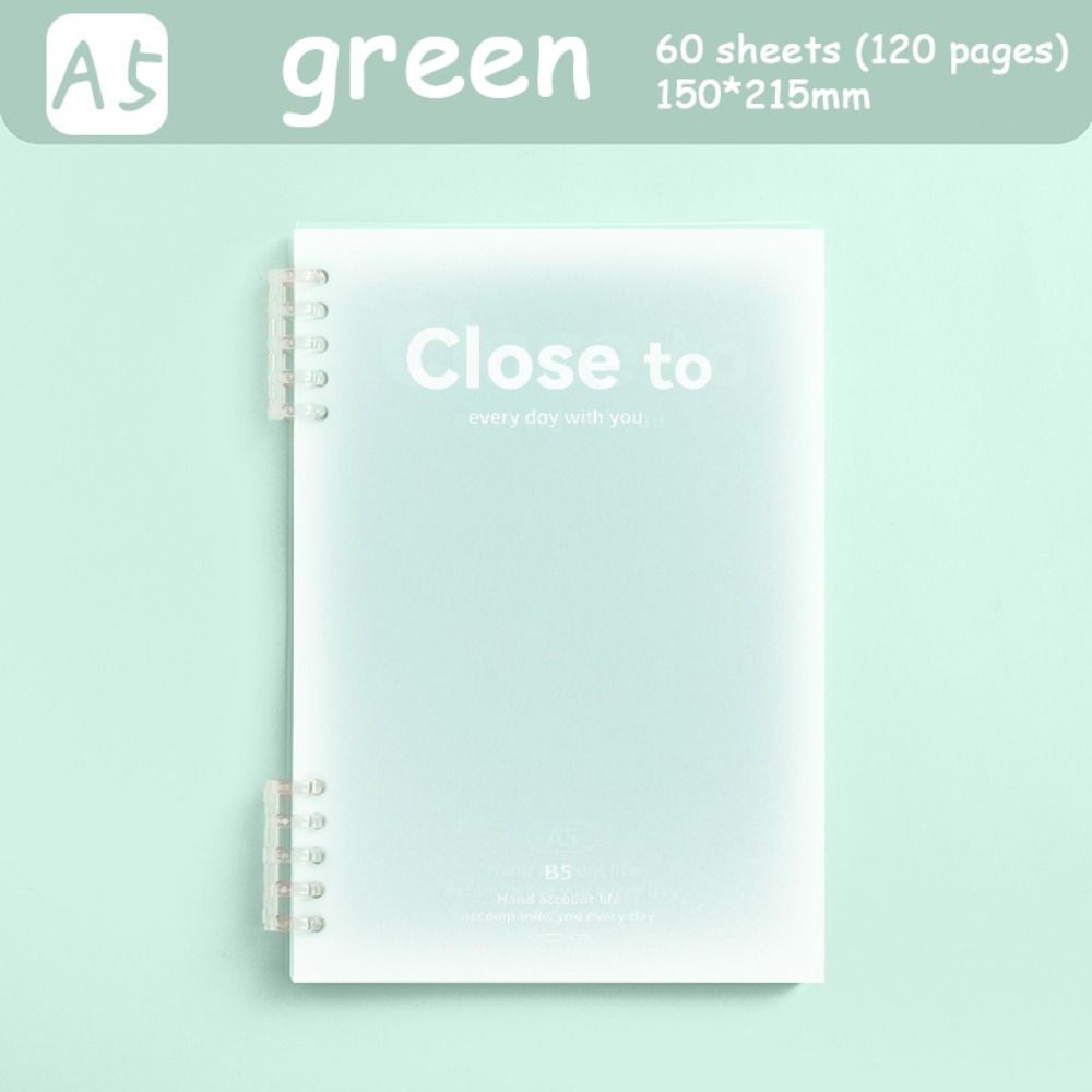 Simple Stationery A5/B5 Binder Notebook Horizontal Line Gradient Color Kawaii Loose-Leaf Notebook 60 Sheets PVC Cover