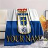 1PC Custom Name Real Oviedo Patterned Flannel Blanket Suitable For All Seasons for Home Decor Warmth and Comfort Gifts Holiday Present -HE185