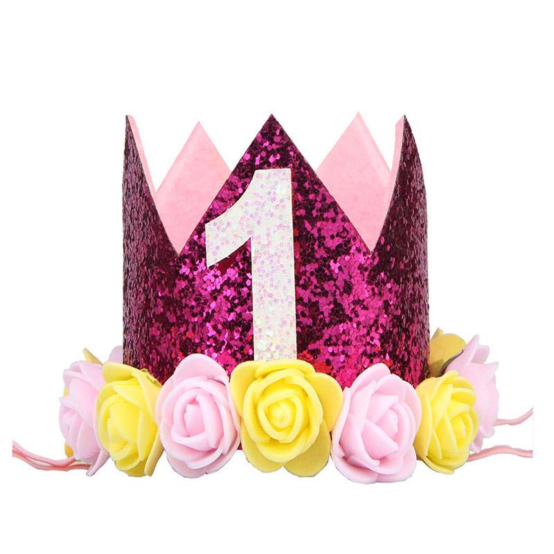 Детская повязка на голову для волос, повязка на голову, головной убор, цветочная корона, корона, шляпа на день рождения, номер для вечеринки, дня рождения, 1 шт., ювелирные изделия для фото