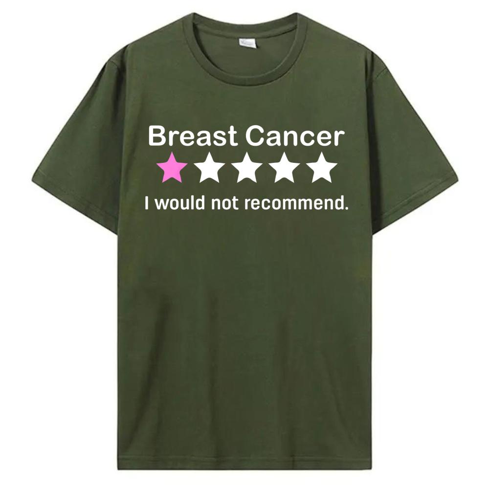 Funny Breast Cancer Awareness T-Shirt One Star Humorous Support Tshirt Women Funny Humor Graphic Tee Casual Cotton Summer Tops