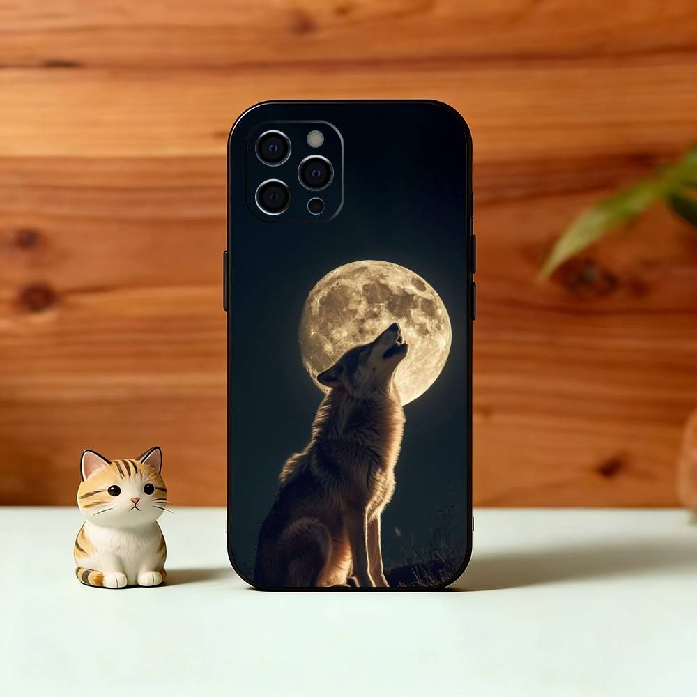 Savage Wolf Theme Phone Case For iPhone 17,16,15,14,13,12,11 Plus,Pro Max,XS,Soft Silicone Black Cover