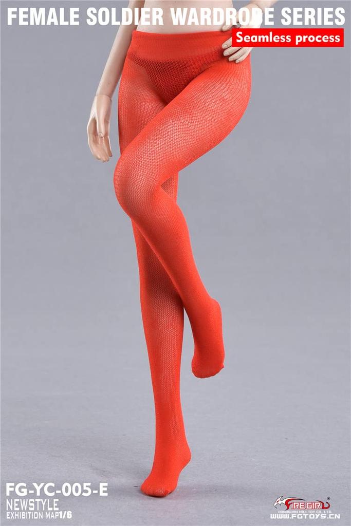 [TOYBARJAPAN] Аксессуары для фигурок масштаба 1/6 Fire Girl Toys FG-YC-005E Красные Чулочные Изделия Женский Солдат Гардероб Бесшовные Колготки (Туловище, голова и штаны
