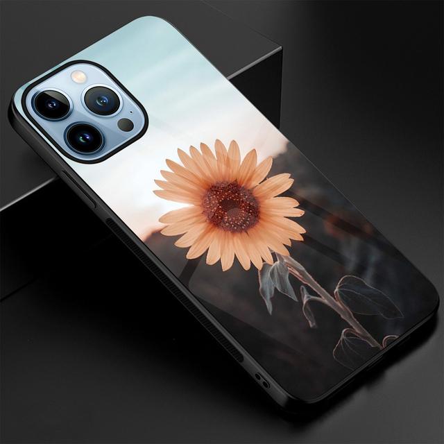 Чехол для телефона с цветами подсолнуха и цветочным рисунком для Iphone 14 13 11 12 Pro Max Mini Xs Xr X 7 8 6s Plus Se 2022, чехол из закаленного стекла