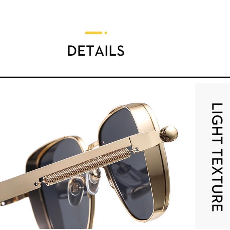 Мужские солнцезащитные очки в стиле ретро с окантовкой в стиле стимпанк с персонализированными металлическими пружинами