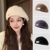 Autumn and Winter Warm Rabbit Wool Hat for Women New Style Back Wearing Beret Retro Versatile Dual Purpose Front Hat Solid Color Painter Hat