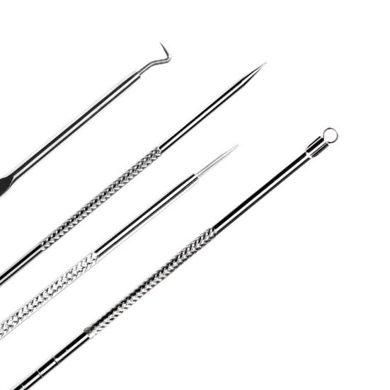 Набор пинцетов для удаления черных точек Yousheng из нержавеющей стали, набор инструментов для удаления акне с нескользящей ручкой, инструмент для удаления прыщей, легко носить с собой, экстрактор черных точек, кожа