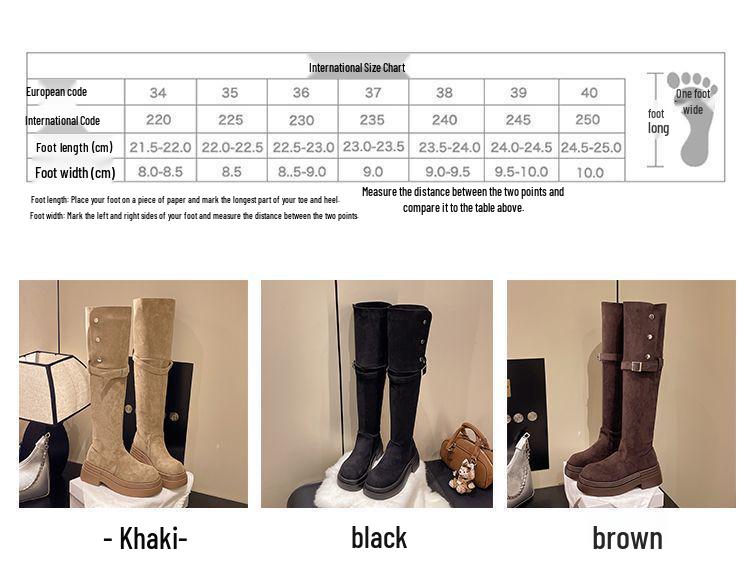 Stylish Two-Way Fold-Over Thick-Soled Women's Chunky-Heeled Knee-High Riding Boots for Autumn/Winter 2025.